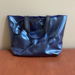 Coach Large Derby Tote in metallic pebble leather
